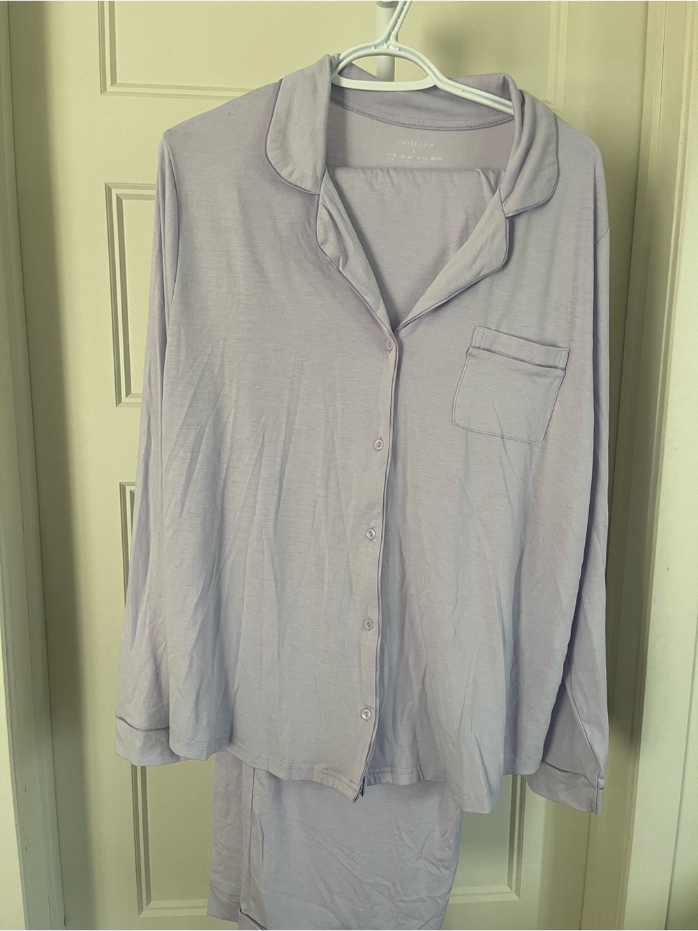 Primark Light Lavender Women's Button-Up Pajama Set